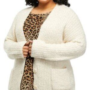 Karen Kane Women’s Wool Blend Grandpa Granola Girl Neutral Cardigan NWT